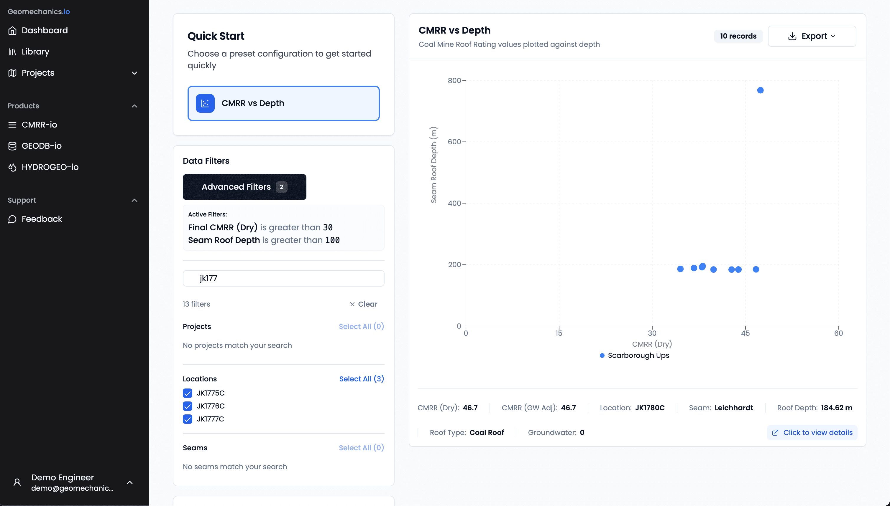 CHART-io CMRR Visualisation Screenshot