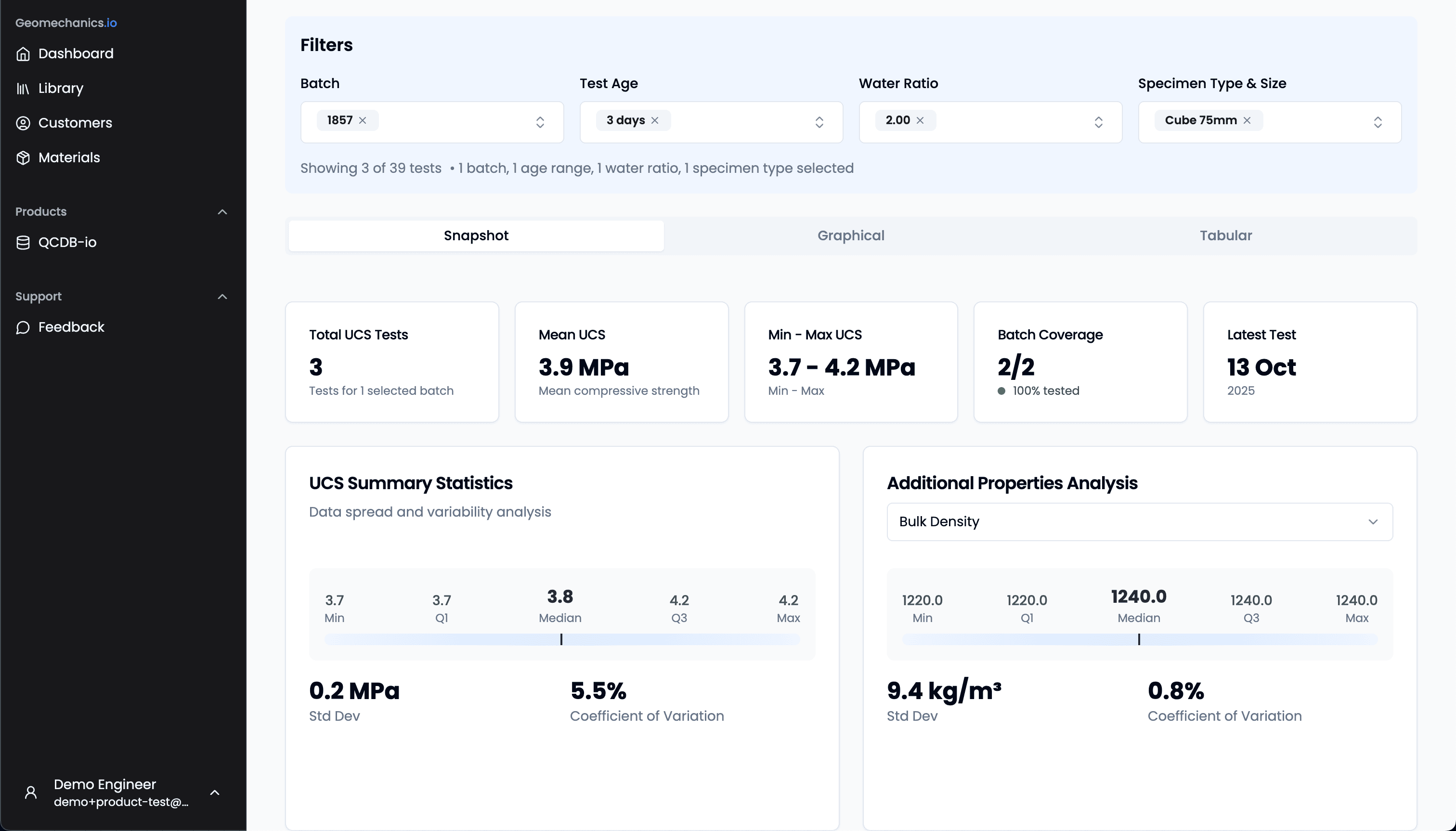 QCDB-io Material Snapshot Overview Screenshot
